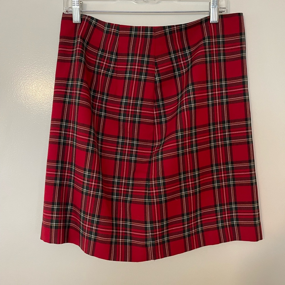 Talbots red plaid skirt
